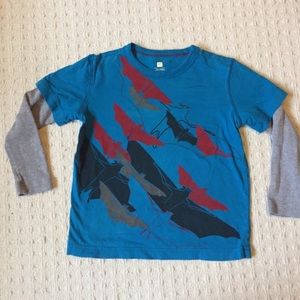 Tea collection Bat T-shirt with waffle sleeves.